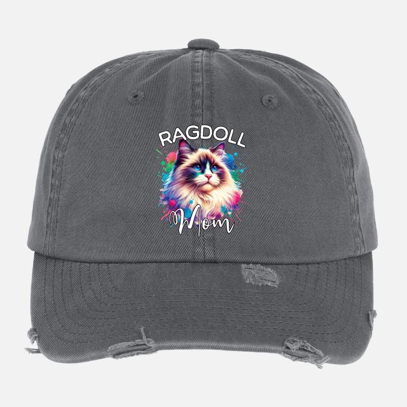 Ragdoll Katze Mama Flexfit Vintage Destroyed Cap