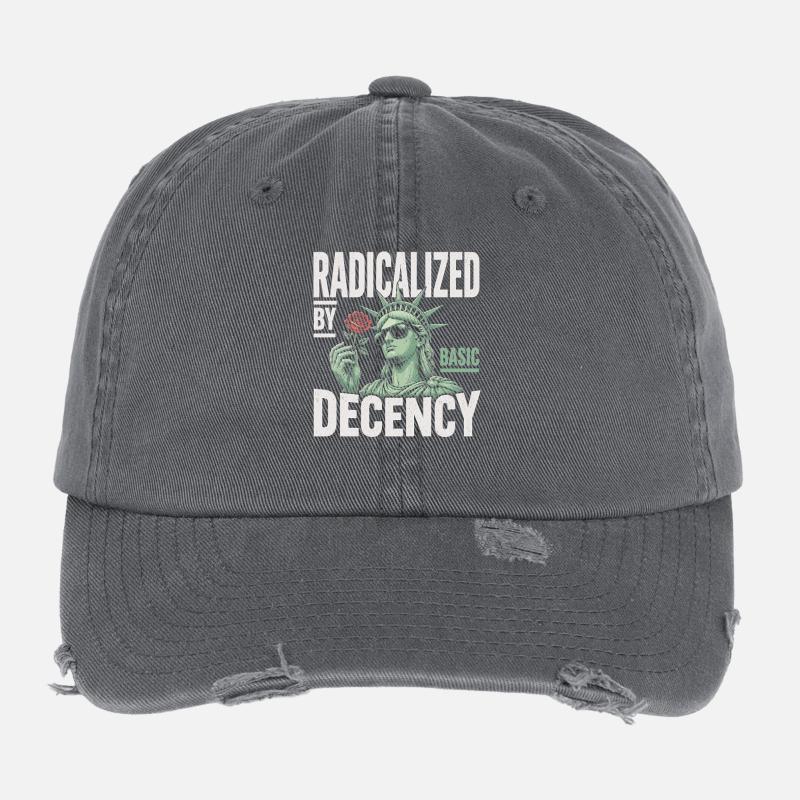 Radicalized by Decency Statue Flexfit Vintage Destroyed Cap