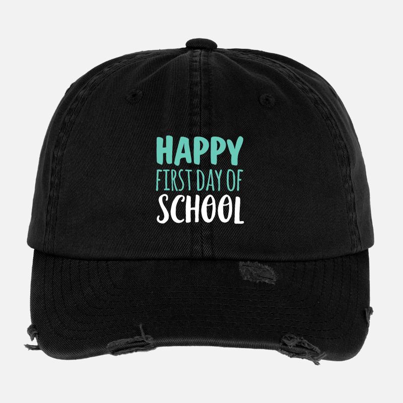 Bright First Day of School Flexfit Vintage Destroyed Cap