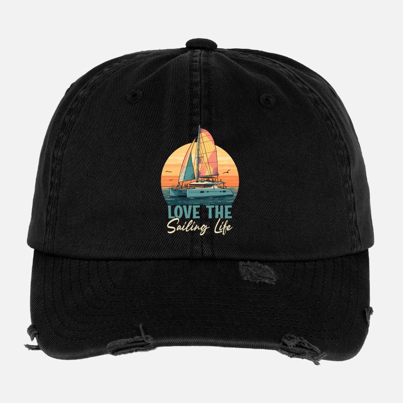 J’adore la Voile Capitaine de la Voile Casquette vintage effet usé Flexfit