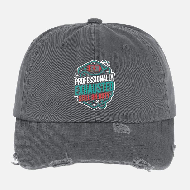 Nachtschicht-krankenschwester, Müde Flexfit Vintage Destroyed Cap