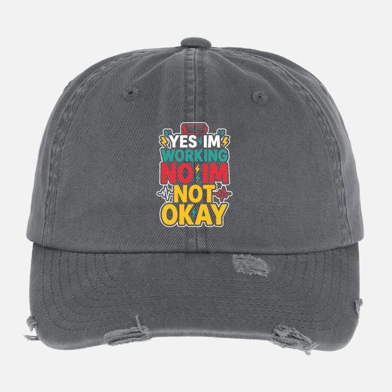 Night Shift Nurse, Tired Flexfit Vintage Destroyed Cap