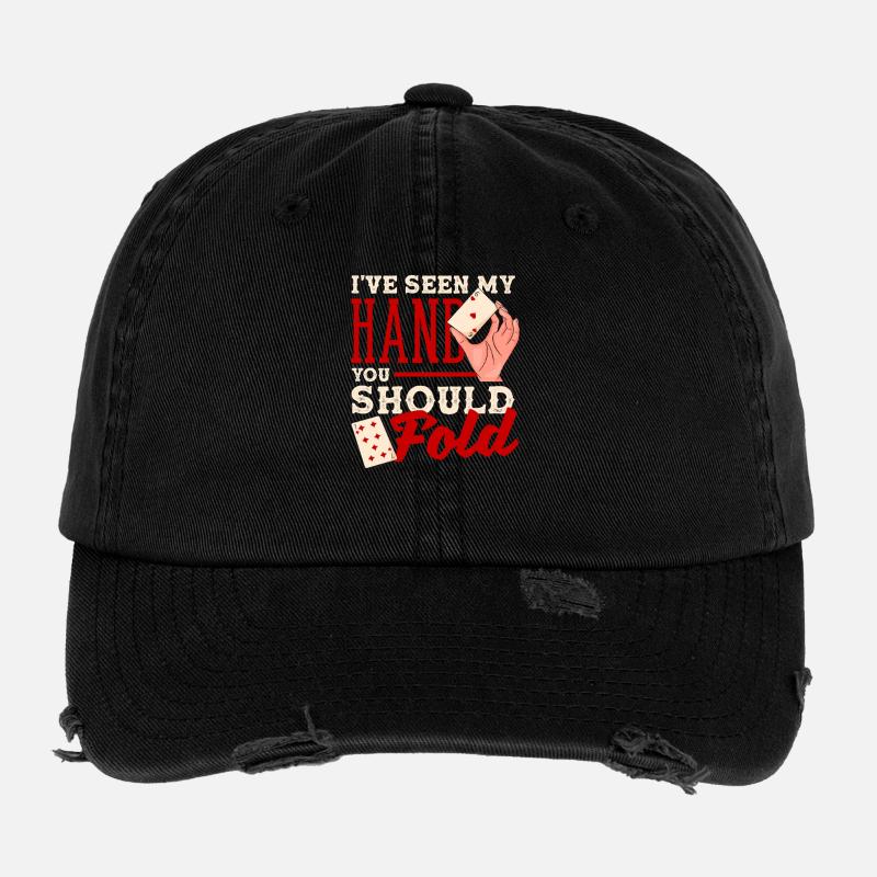 You Should Fit Texas Holdem Poker Card Game Flexfit Vintage Destroyed Cap