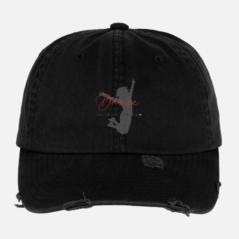 Dancing Women Silhouette with Inscription Flexfit Vintage Destroyed Cap