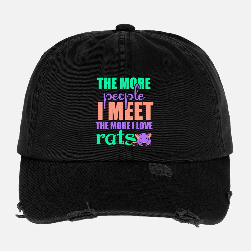 Rat, house rat, rat owner, rat lover Flexfit Vintage Destroyed Cap
