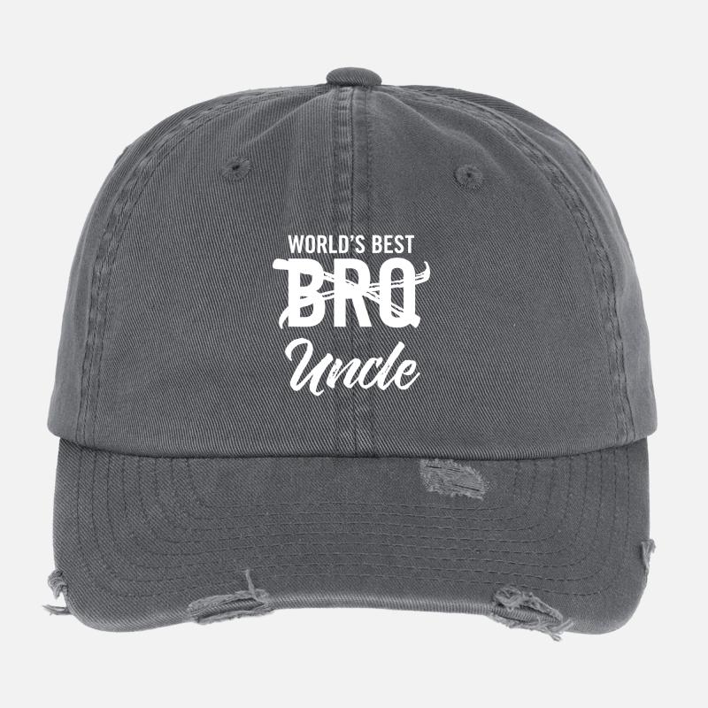 World's Best Bro Uncle Flexfit Vintage Destroyed Cap