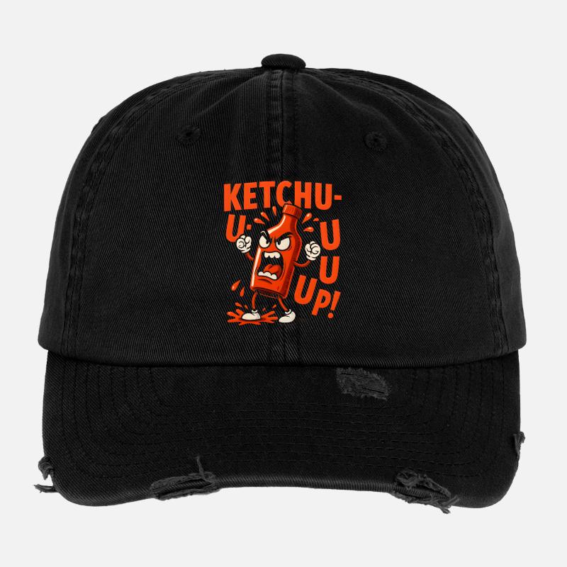 Angry Ketchup Bottle Flexfit Vintage Destroyed Cap