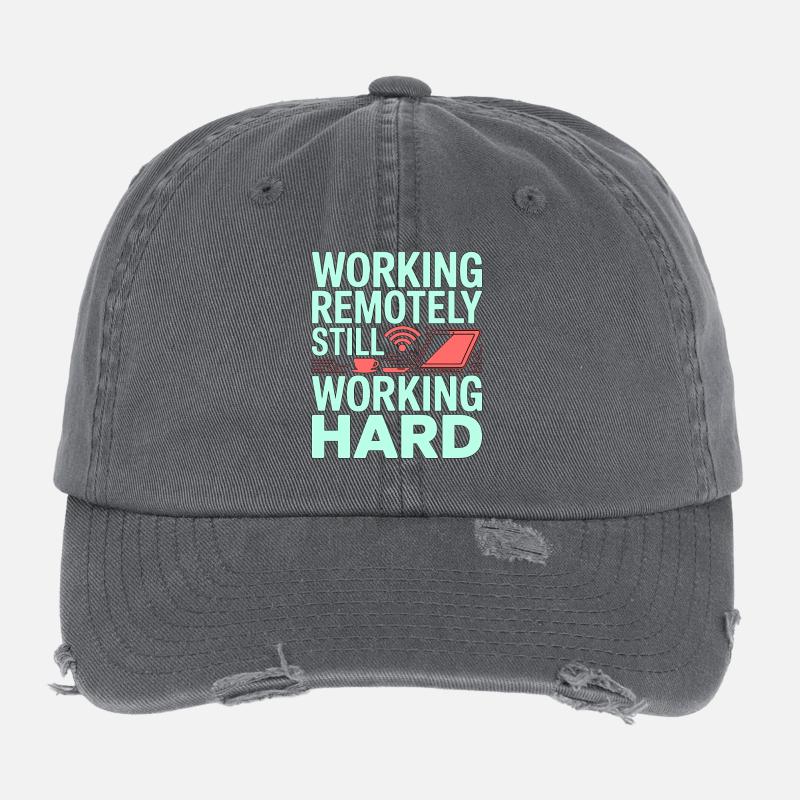Développeur à distance travaillant à distance Programmeur Web Casquette vintage effet usé Flexfit