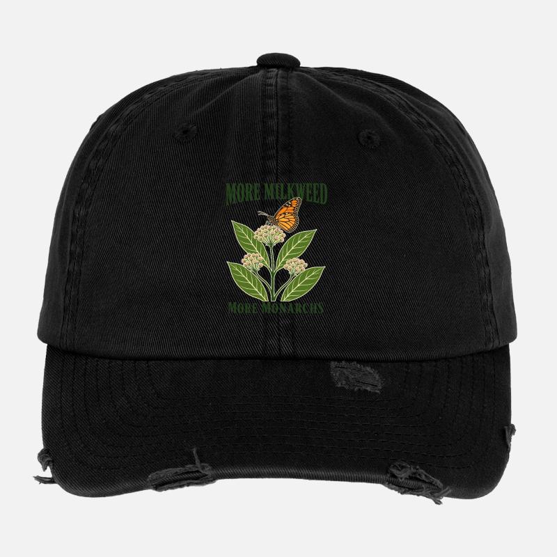 Plus d’asclépiades Plus de monarques Jardin des pollinisateurs Casquette vintage effet usé Flexfit