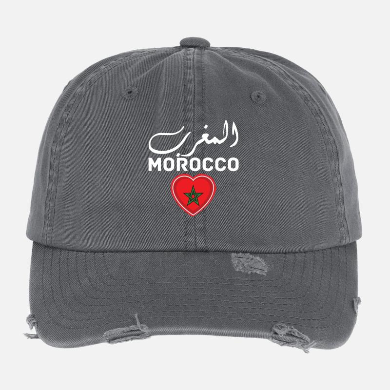 Morocco Graphic Funny Morocco Nation Flag Morocco Casquette vintage effet usé Flexfit