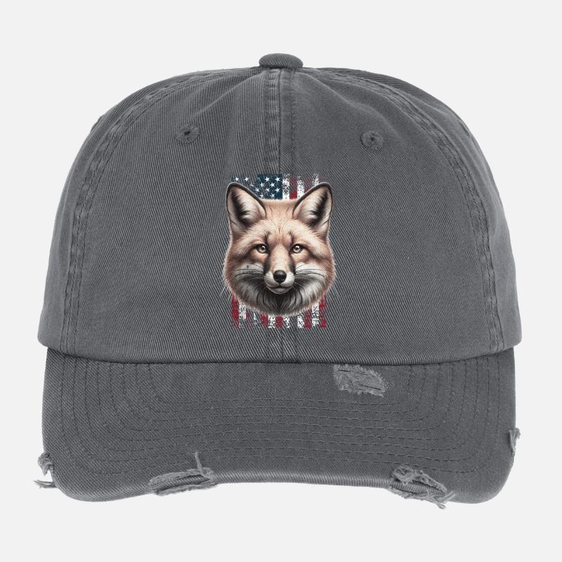 Fox US Red Fox Fox Casquette vintage effet usé Flexfit