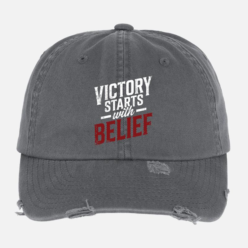 Victory Starts with Belief Flexfit Vintage Destroyed Cap