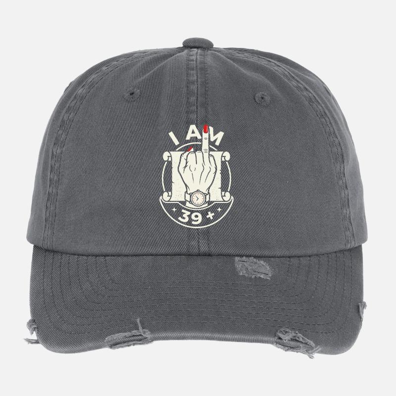 Anniversaire 40 Ans 39 Plus Doigt D'honneur Casquette vintage effet usé Flexfit