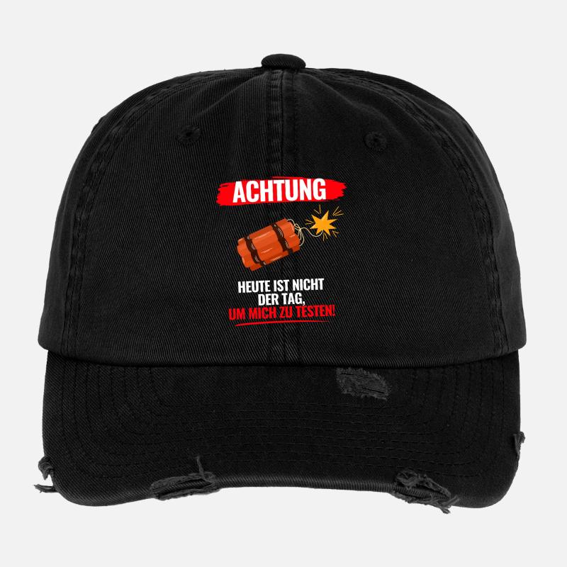 Heute solltest du mich besser nicht provozieren Flexfit Vintage Destroyed Cap