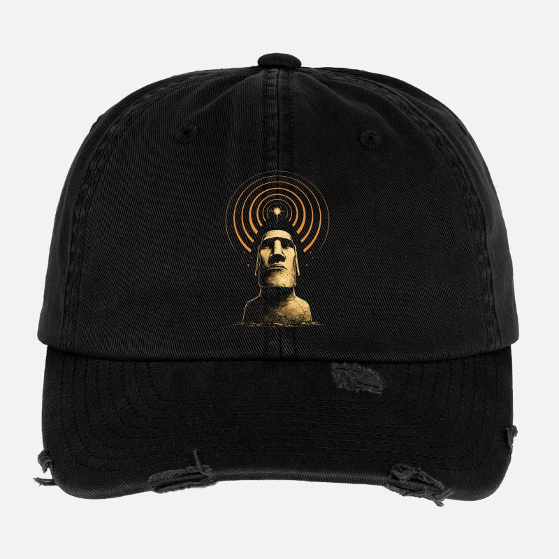 Signal cosmique Moai Casquette vintage effet usé Flexfit