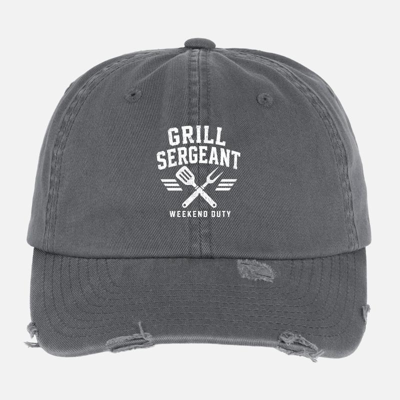 Grill Sergeant BBQ Shirt Flexfit Vintage Destroyed Cap