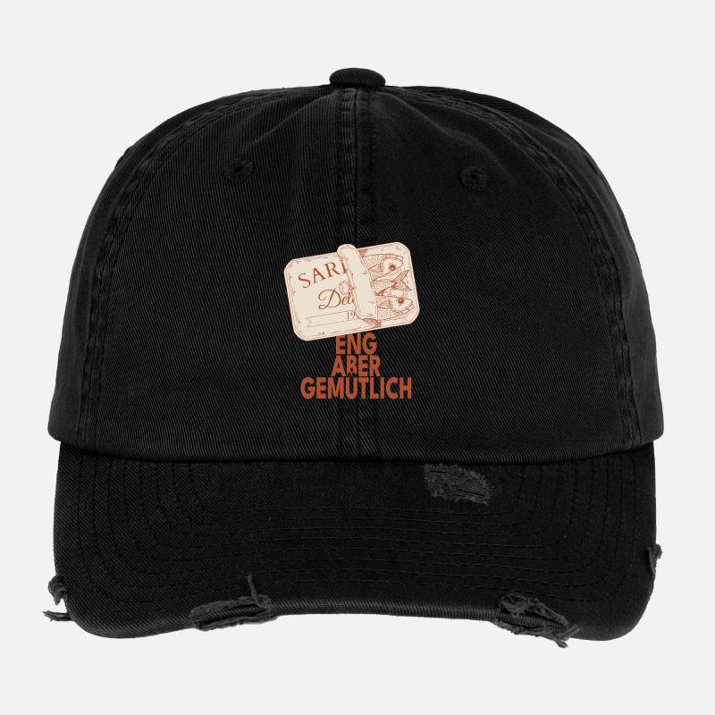 Eng aber gemütlich Sardinen Design Flexfit Vintage Destroyed Cap