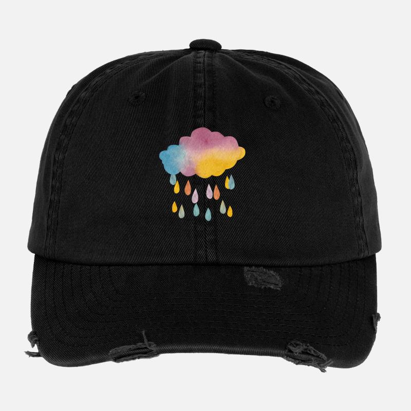 Rain Cloud Aquarell Gradient – Atmosphärisches Des Flexfit Vintage Destroyed Cap