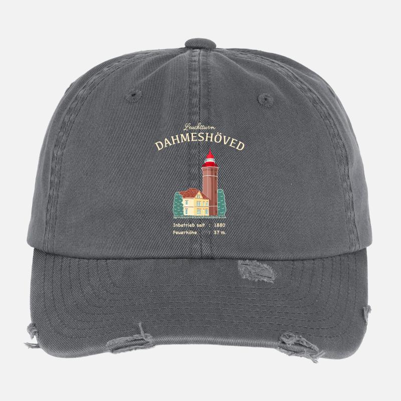 Leuchtturm Dameshöved, Lübecker Bucht, Ostsee Flexfit Vintage Destroyed Cap