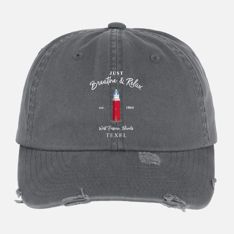 Texel, Relax Leuchtturm Eierland, Niederlande Flexfit Vintage Destroyed Cap