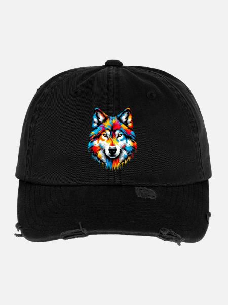 Loup - Casquette vintage effet usé Flexfit - noir - Devant