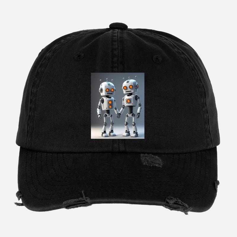 Couple de robots Casquette vintage effet usé Flexfit