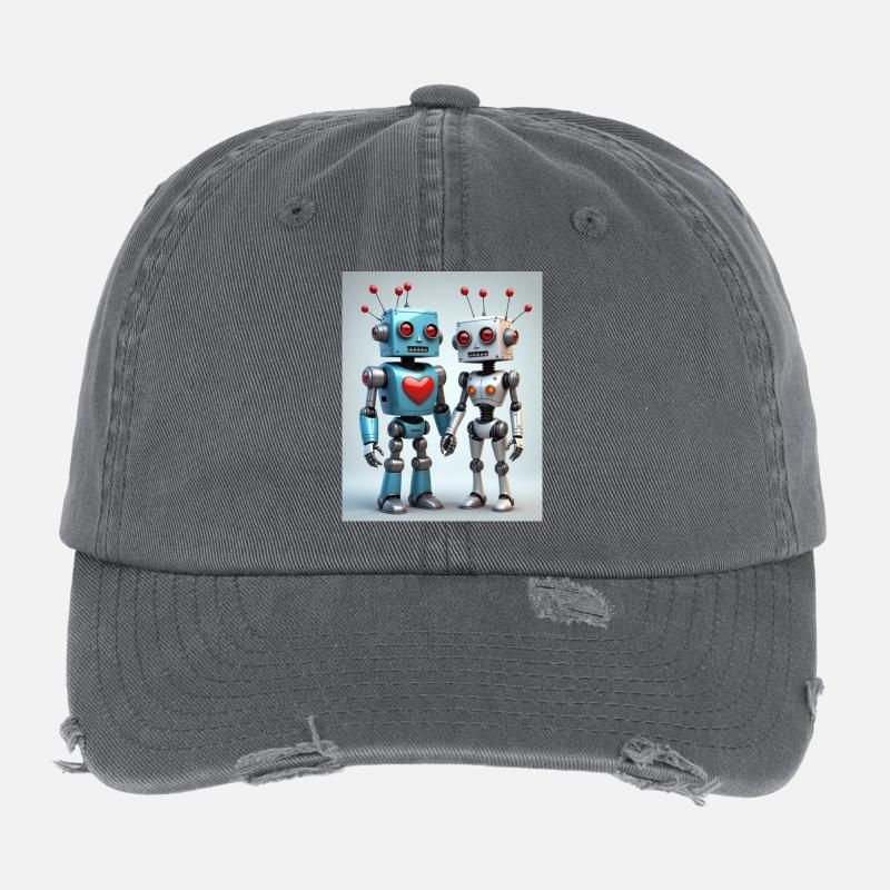 Couple de robots Casquette vintage effet usé Flexfit