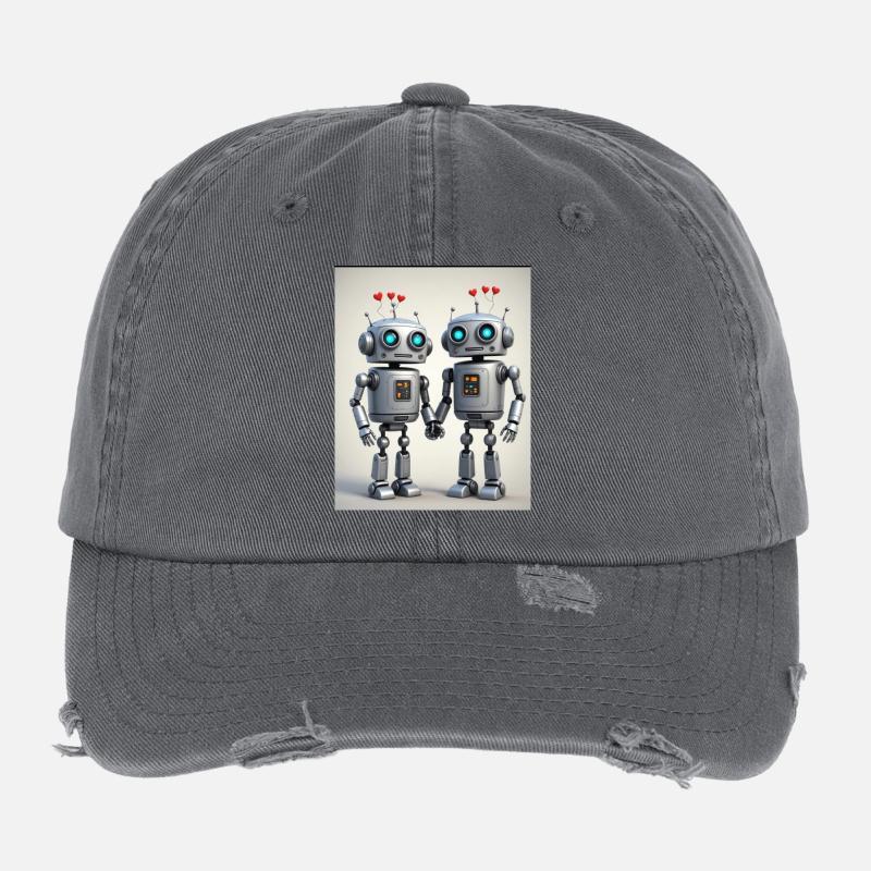 Couple de robots Casquette vintage effet usé Flexfit