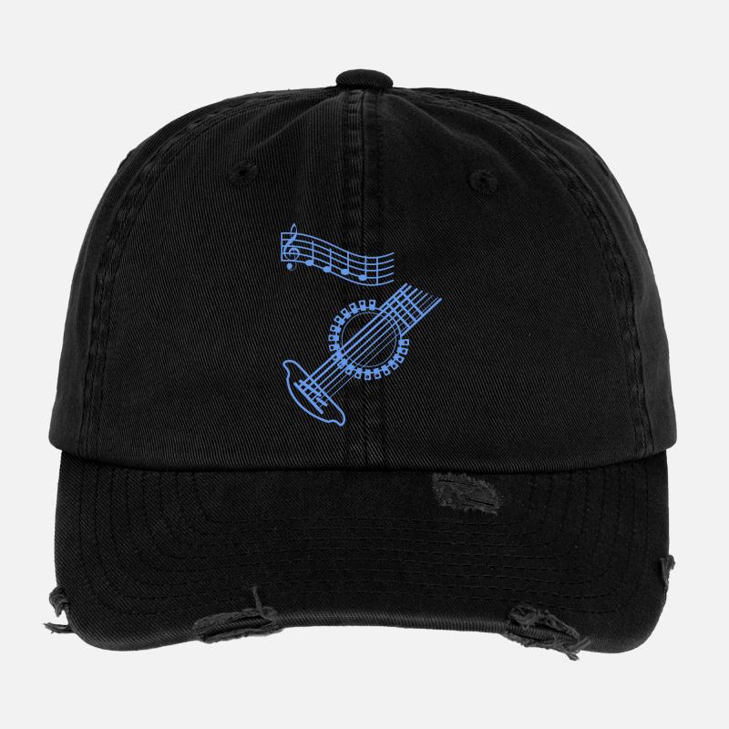 Gitarre musiker Flexfit Vintage Destroyed Cap