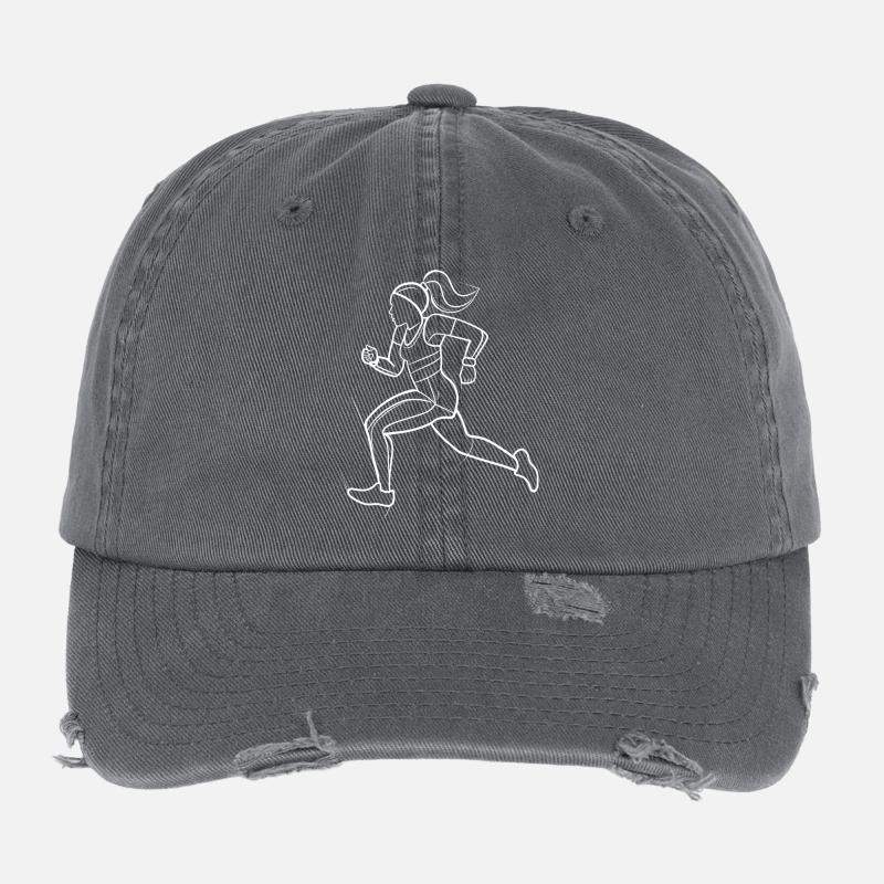 Läuferin Line Art Flexfit Vintage Destroyed Cap