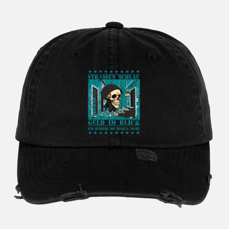 Straßen Skull Flexfit Vintage Destroyed Cap