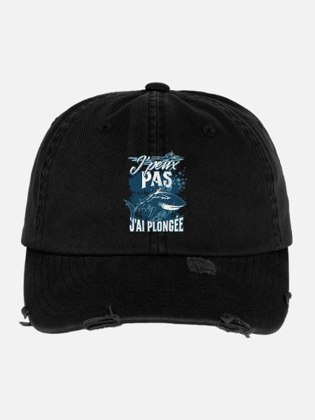 Aquatic Distress Tackler - Flexfit Vintage Destroyed Cap - Schwarz - Vorne