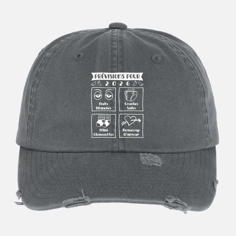 Prévisions pour 2026,future mama,futur papa Casquette vintage effet usé Flexfit