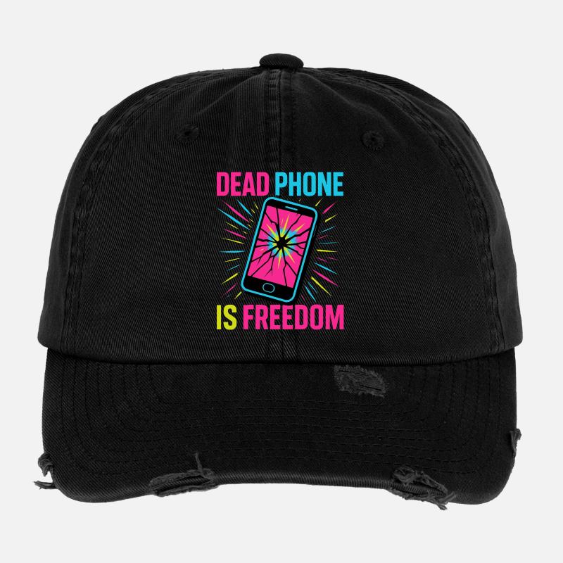 Le téléphone mort, c’est la liberté Casquette vintage effet usé Flexfit