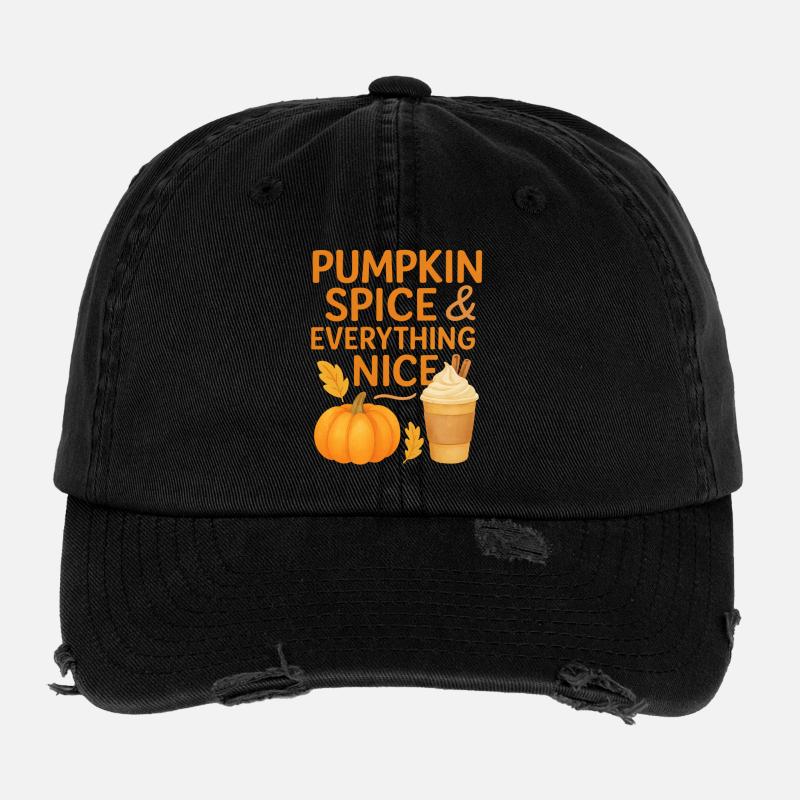 pumpkin spice and everything nice Flexfit Vintage Destroyed Cap