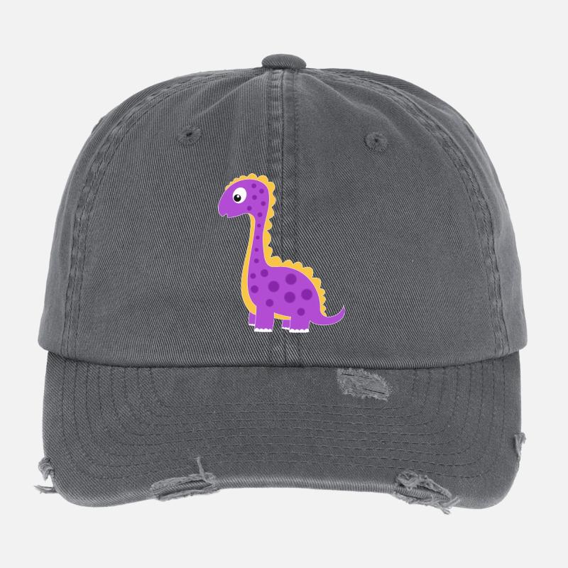 Dino ludique avec des points colorés Casquette vintage effet usé Flexfit
