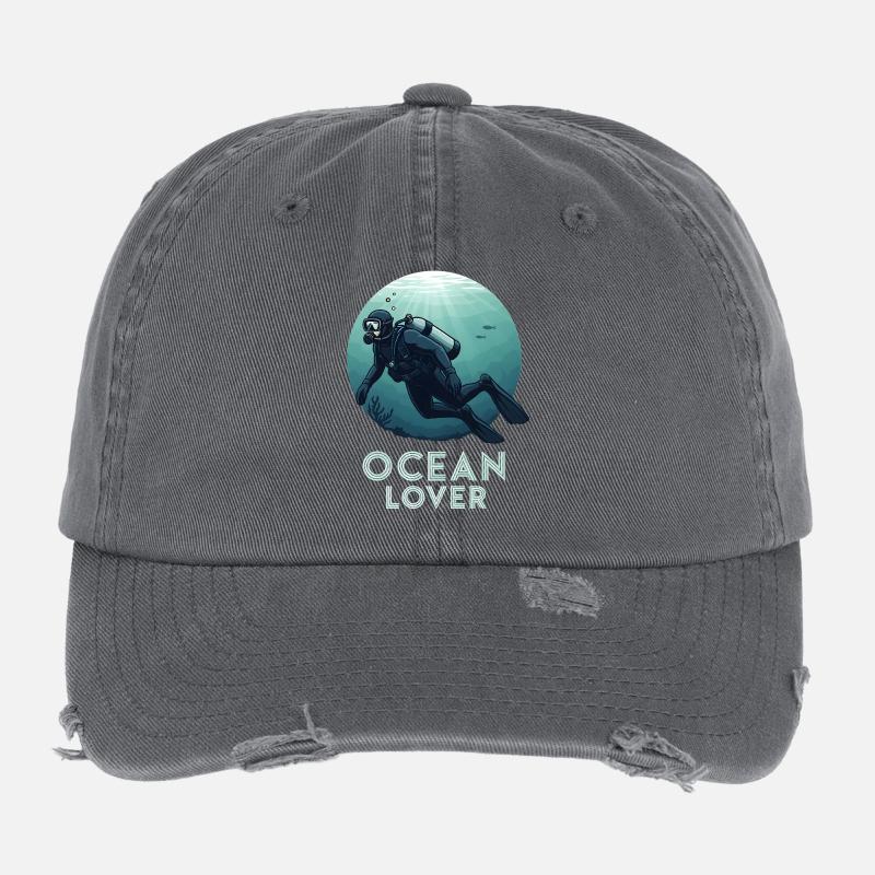Ocean Lover Taucher Flexfit Vintage Destroyed Cap