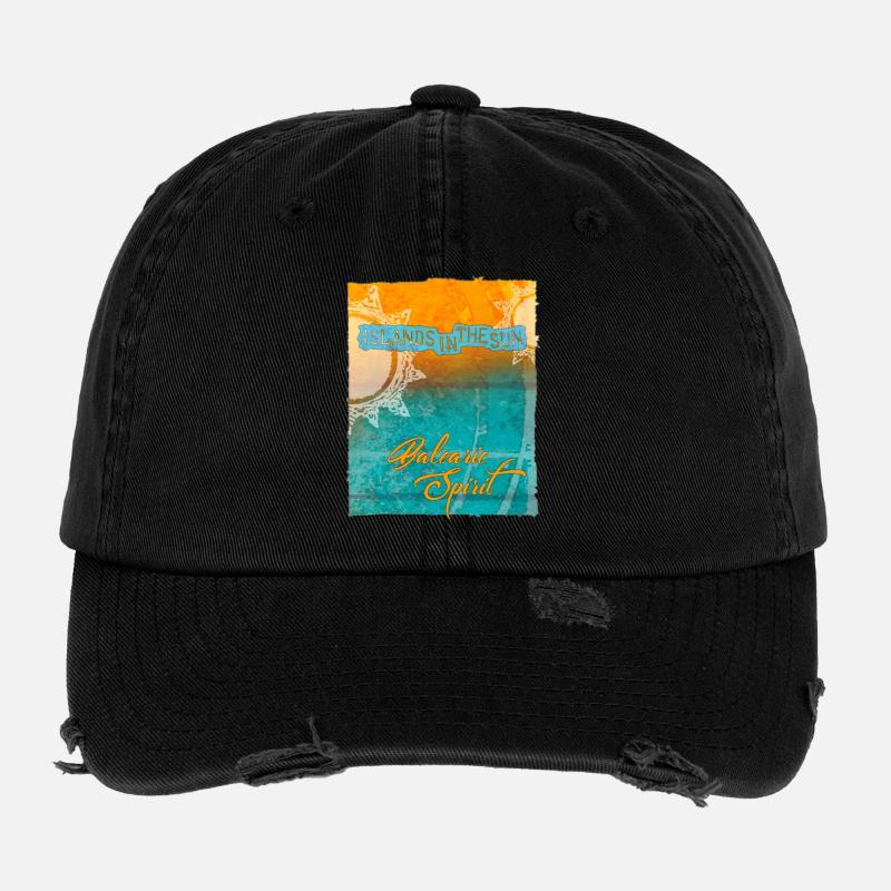 Balearic Islands in the Sun Flexfit Vintage Destroyed Cap