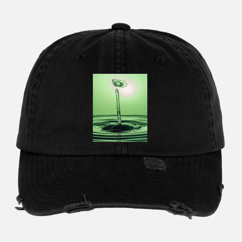 Green Liquid Abstract Flexfit Vintage Destroyed Cap