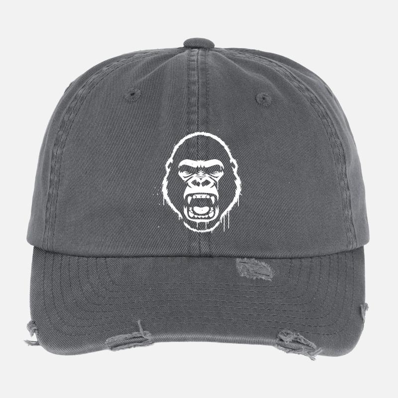 wuetender-gorilla-stencil-grunge-vector_path129 Flexfit Vintage Destroyed Cap