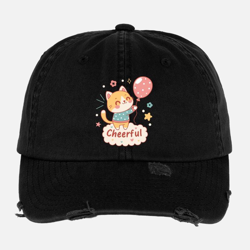 Festliche Ballonkatze Flexfit Vintage Destroyed Cap