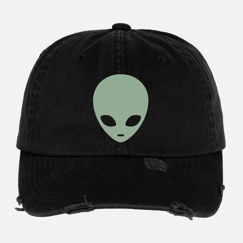 Tête d’extraterrestre menthe atténuée Casquette vintage effet usé Flexfit
