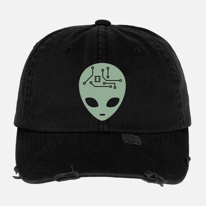 Circuit Alien Head Flexfit Vintage Destroyed Cap