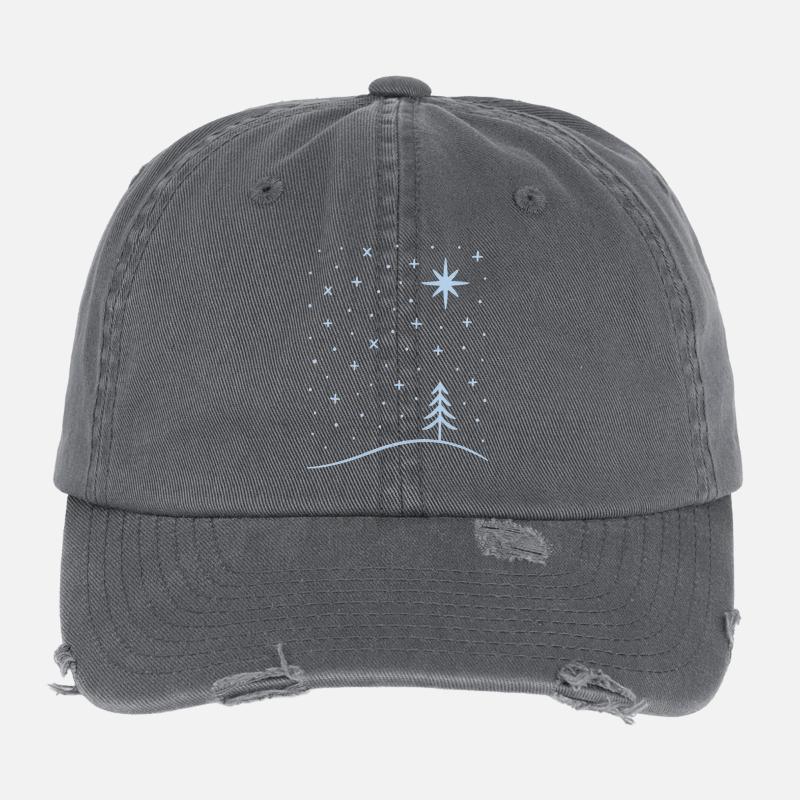 polar tree snowflakes Flexfit Vintage Destroyed Cap