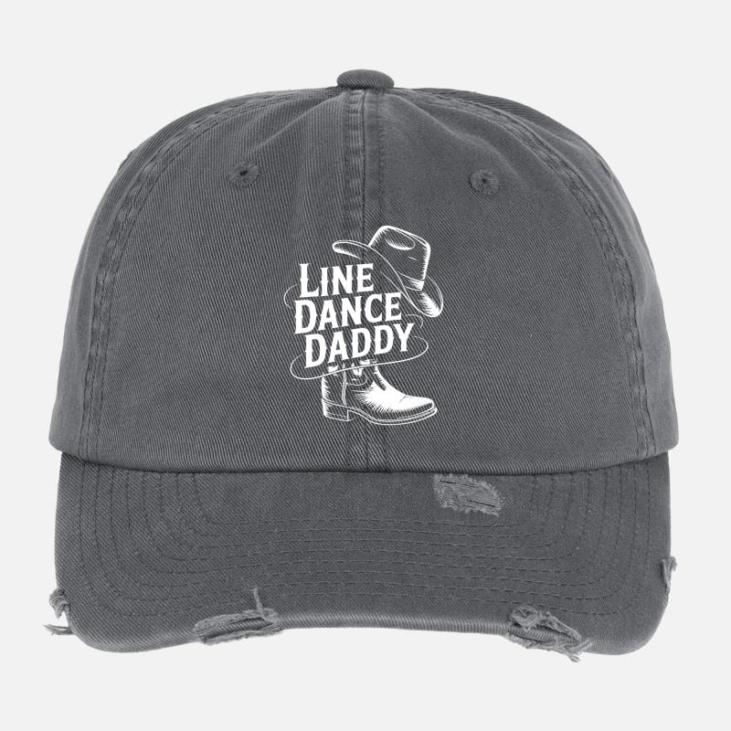 Line Dance Daddy Cowboy Style Flexfit Vintage Destroyed Cap