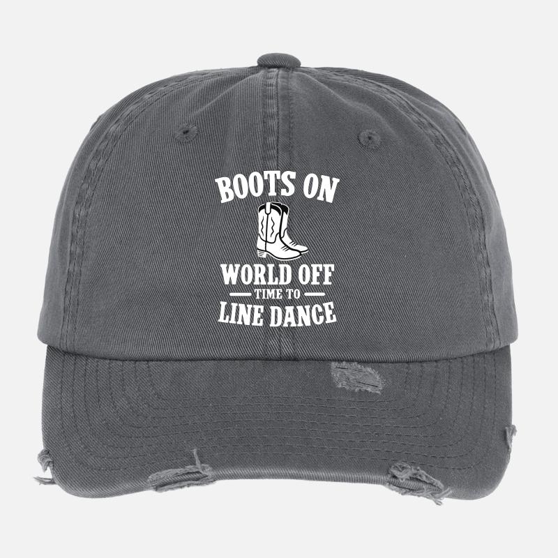 Boots On - World Off Tome To Linedance Flexfit Vintage Destroyed Cap