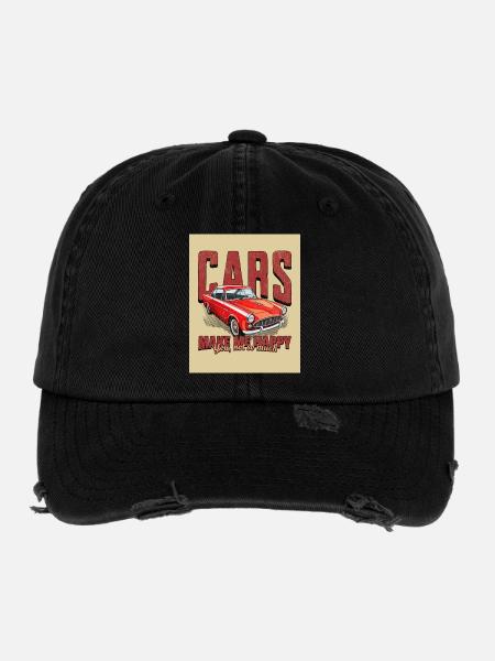 Retro Car Rust Look - Flexfit Vintage Destroyed Cap - black - Front
