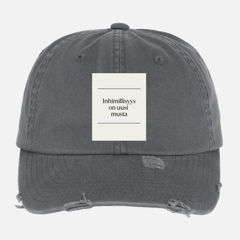 Inhimillisys est le nouveau noir Casquette vintage effet usé Flexfit