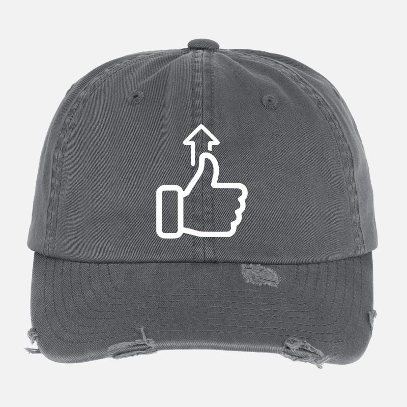 Status Up Hand Icon Level Up Vector Flexfit Vintage Destroyed Cap