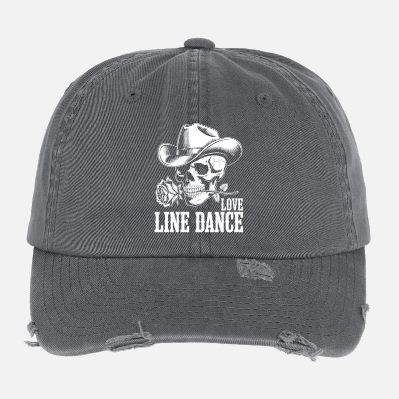 Bone Cowboy Love Line Dance Flexfit Vintage Destroyed Cap